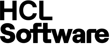 HCL Software logo displaying its name in white text on a black background.