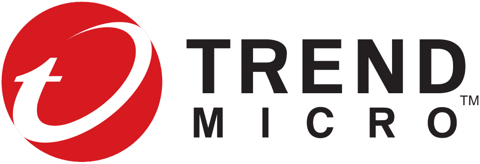 Trend Micro logo featuring a red circle with a white stylized 't' symbol next to black text.