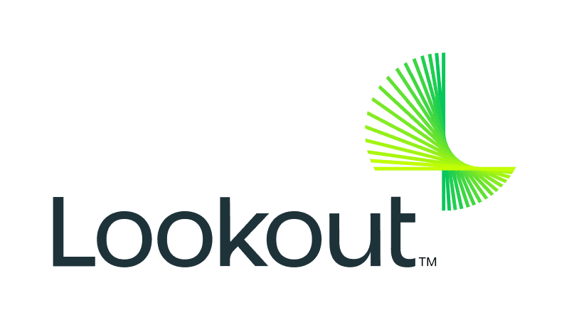 Lookout company logo with stylized green and yellow 'L' icon.